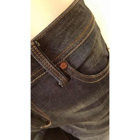 Roz and Ali Women's Flap Pocket Jeans Size 8 Average Dark Wash Whiskering - Picture 3 of 10